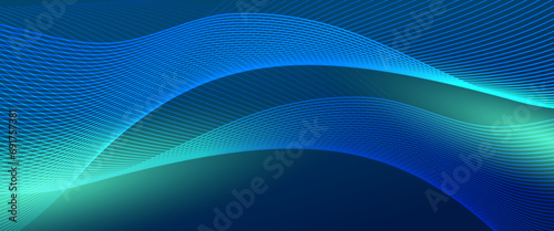 Green and blue vector abstract modern technology background with glowing line