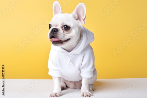 pet dog wear white shirt for mockup, generative AI photo
