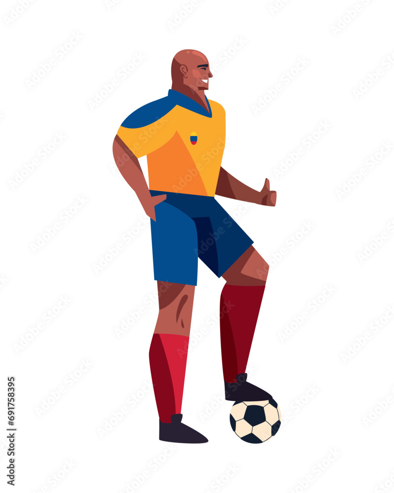 soccer colombia player with ball