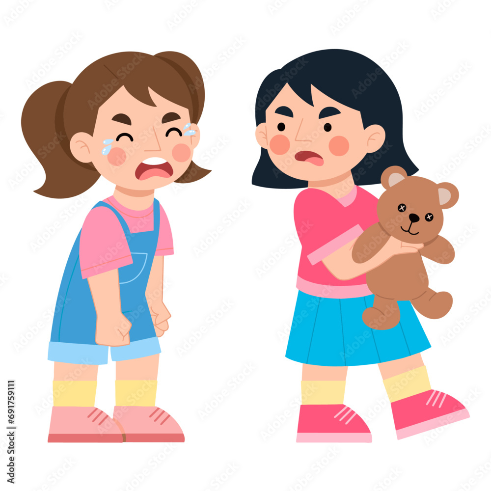 childreen learn and play flat design vector
