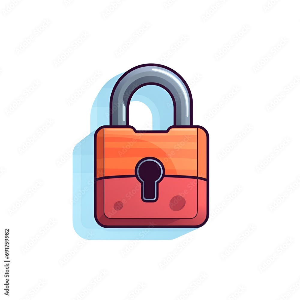 Cartoon Pixel Art Lock Icon in Solid Color Cartoon Pixel Art Lock Icon in Solid Color