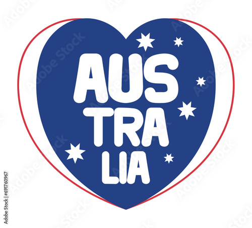 australia day lettering in heart