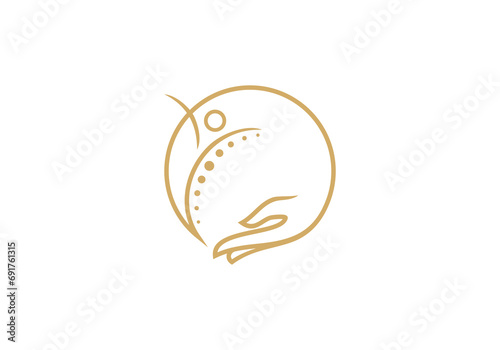 chiropractic logo design, spine health care icon symbol concept
