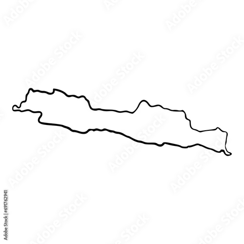 jawa or java island indonesia geography hand drawn map outline illustration