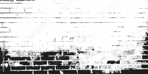 Grunge brick wall texture background. horizontal part of black painted brick wall