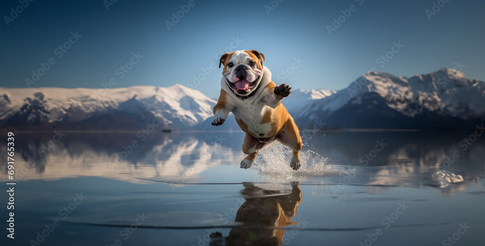 english bulldog figure skating gracefully
