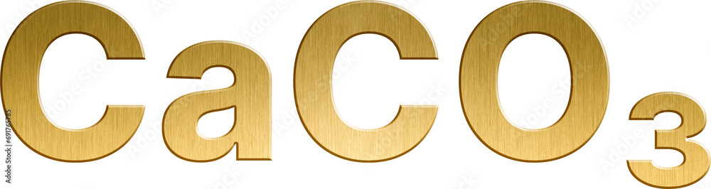 Golden Inorganic Chemical Formula CaCO₃ - Calcium Carbonate Golden Inorganic Chemical Formula CaCO₃ - Calcium Carbonate