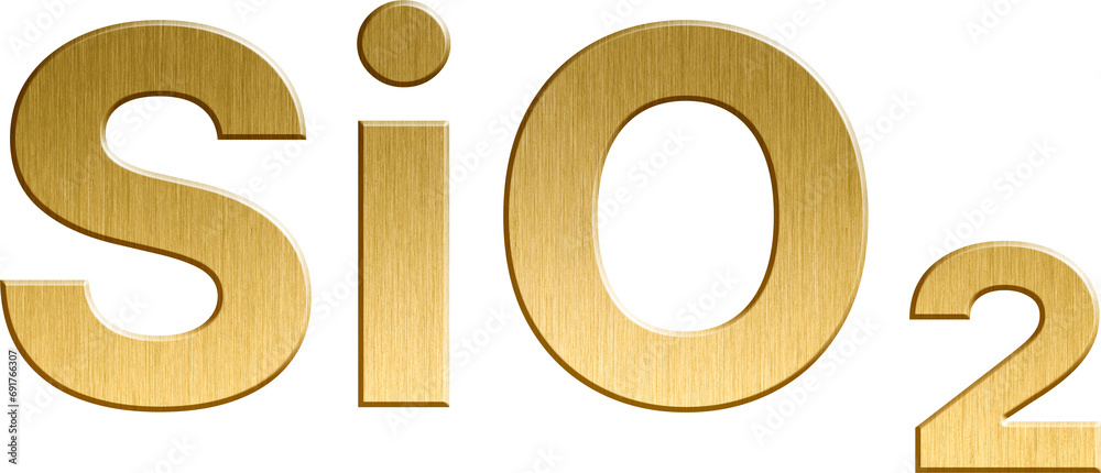 Golden Inorganic Chemical Formula SiO2 - Silicon Dioxide Golden Inorganic Chemical Formula SiO2 - Silicon Dioxide