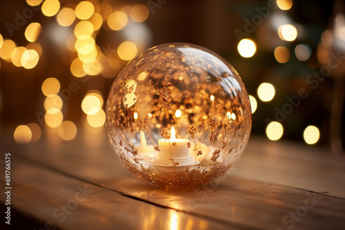 Elegant Christmas Bauble Glass created with Generative AI