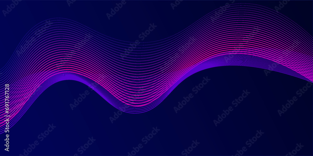Dark abstract background with glowing wave. Shiny moving lines design element. Modern purple blue gradient flowing wave lines. Futuristic technology concept. Vector illustration vector lines wave arts Dark abstract background with glowing wave. Shiny moving lines design element. Modern purple blue gradient flowing wave lines. Futuristic technology concept. Vector illustration vector lines wave arts