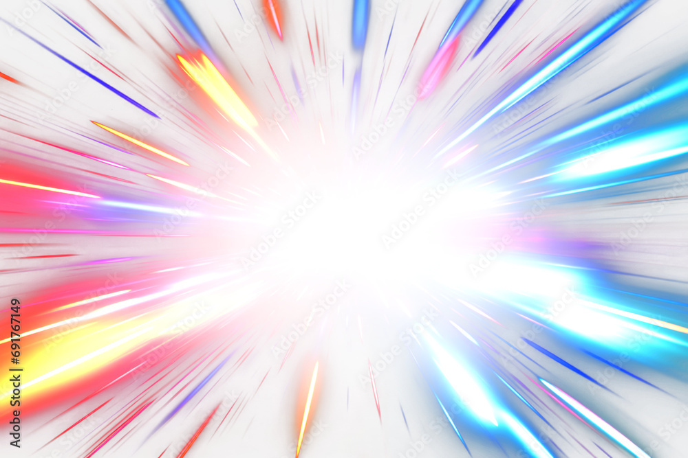 Obraz premium Efecto de luces estilo impacto de comic en fondo transparente.