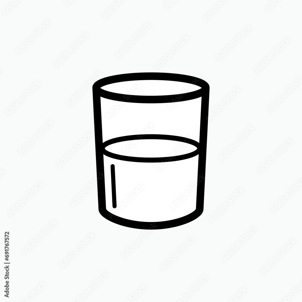 Glass of Drink Icon. Beverages Symbol - Vector. Glass of Drink Icon. Beverages Symbol - Vector.