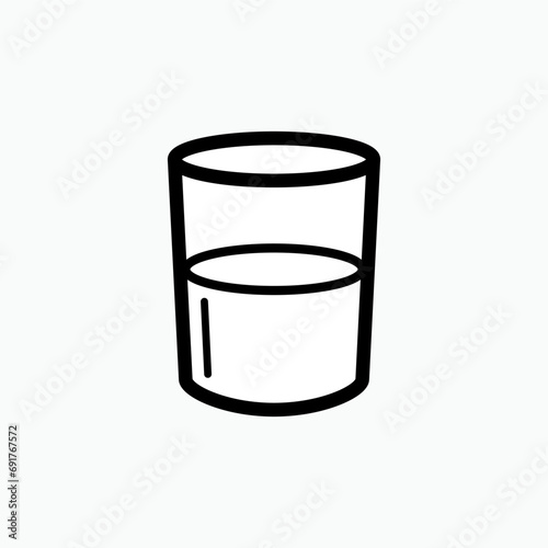 Glass of Drink Icon. Beverages Symbol - Vector.