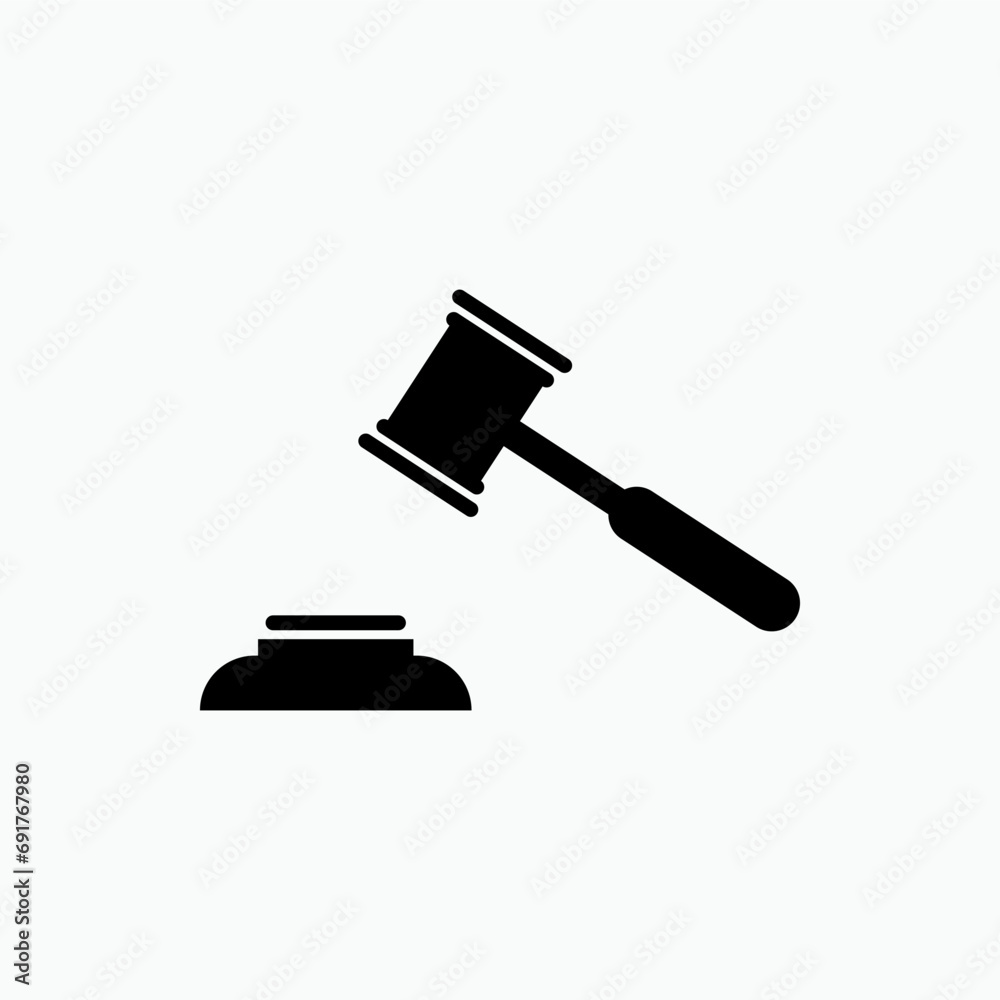 Hammer of Law Icon. Court, Justice Illustration As A Simple Vector Sign and Trendy Symbol for Design, Websites, Presentation, or Apps Elements. Hammer of Law Icon. Court, Justice Illustration As A Simple Vector Sign and Trendy Symbol for Design, Websites, Presentation, or Apps Elements.