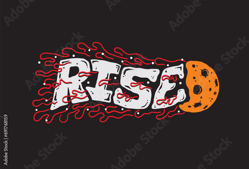 Space, moon vector illustration With slogan artwork, retro and trendy graphic design for fashion wear, street wear, clothing line, apparel and urban style t shirt design, hoodies, etc.