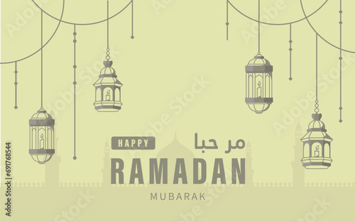 simple and beautiful background for congratulations on the month of Ramadan