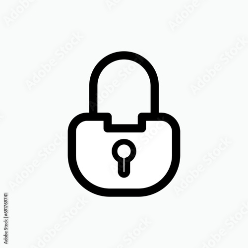 Padlock Icon. Protection, Security Symbol - Vector. 