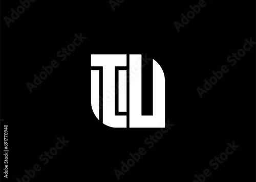Monogram Letter IU Logo Design vector template