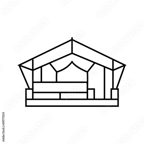 glamping tent forest line icon vector. glamping tent forest sign. isolated contour symbol black illustration