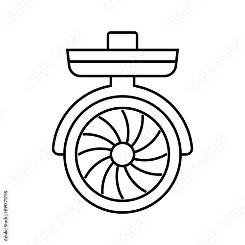 glamping tent fan line icon vector. glamping tent fan sign. isolated contour symbol black illustration
