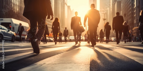 Business people on zebra cr...