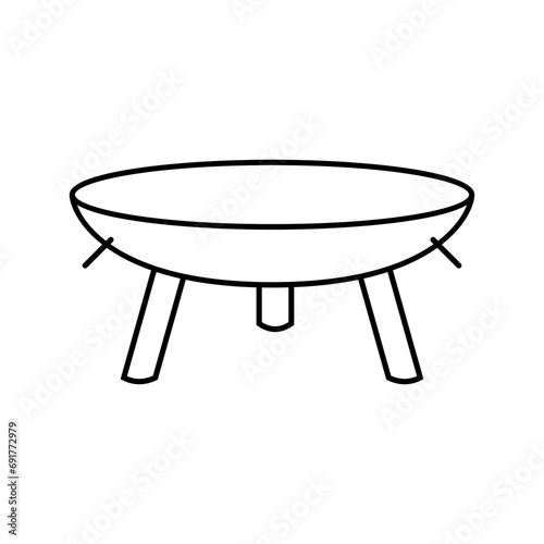 foldable fire pit glamping line icon vector. foldable fire pit glamping sign. isolated contour symbol black illustration