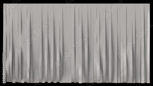 fabric cloth projector screen wall roll and fall from top of screen.Roll up and roll down white paper,fabric,cloth with alpha and RBG mask channel.2 background texture. 4K motion animation rendered.