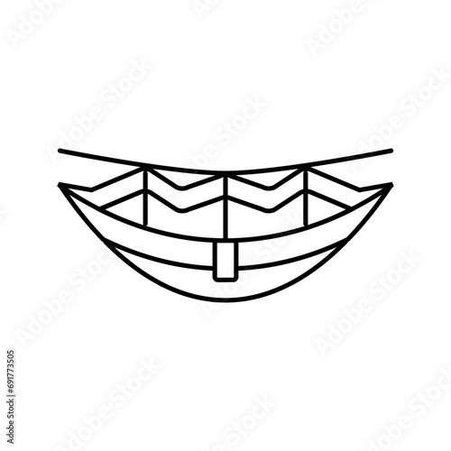 camping hammock glamping line icon vector. camping hammock glamping sign. isolated contour symbol black illustration