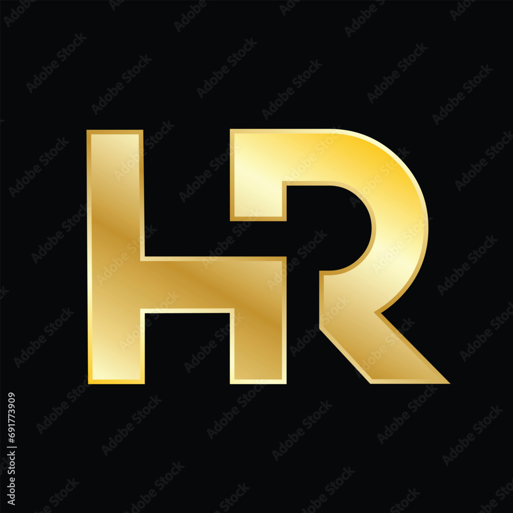 Obraz premium Abstract creative HR letter logo concept