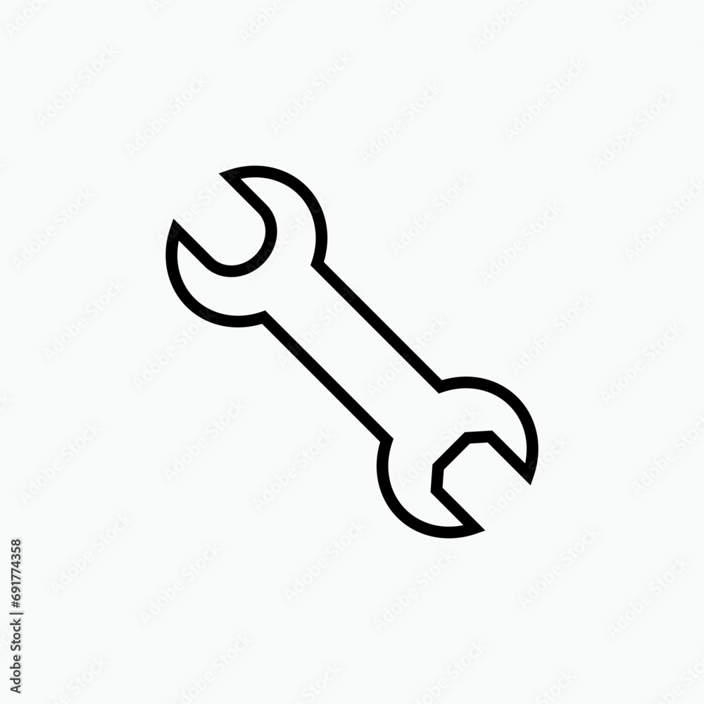 Wrench Icon. Set or Maintenance Symbol - Vector Logo Template. Wrench Icon. Set or Maintenance Symbol - Vector Logo Template.