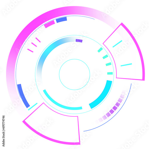 Obraz na płótnie Abstract HUD display infographic sci-fi futuristic information w salonie