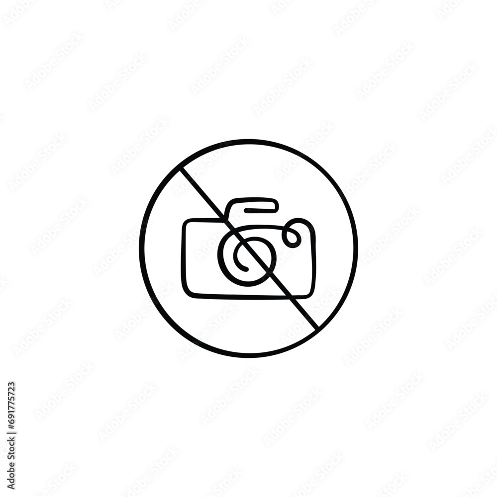No Camera Line Style Icon Design No Camera Line Style Icon Design