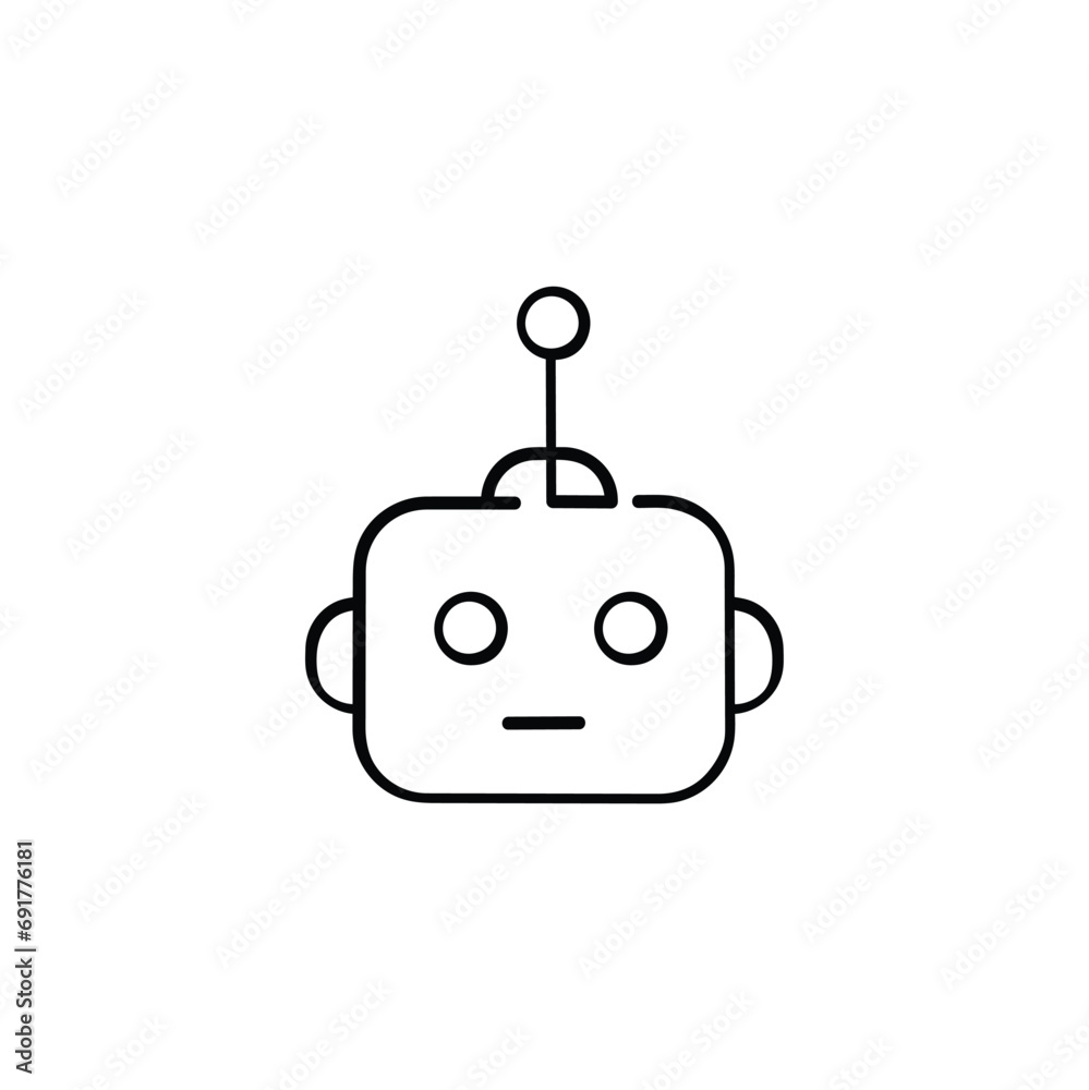 Robot Line Style Icon Design Robot Line Style Icon Design