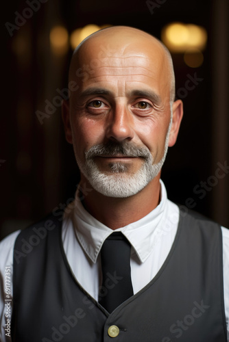 Hotel worker welcoming guests