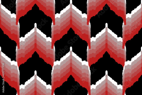 Ethnic abstract ikat art. Seamless pattern in tribal, folk embroidery, and Mexican style. Aztec geometric art ornament print.Design for carpet, wallpaper, clothing, wrapping, fabric, cover, textile