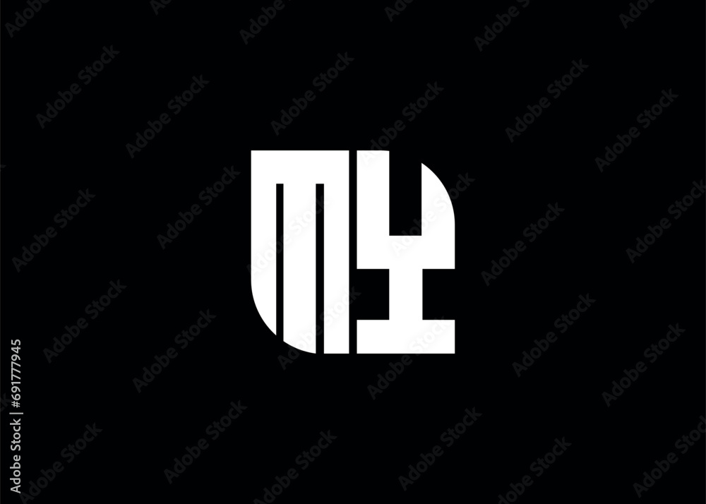 Obraz premium Monogram Letter MY Logo Design vector template