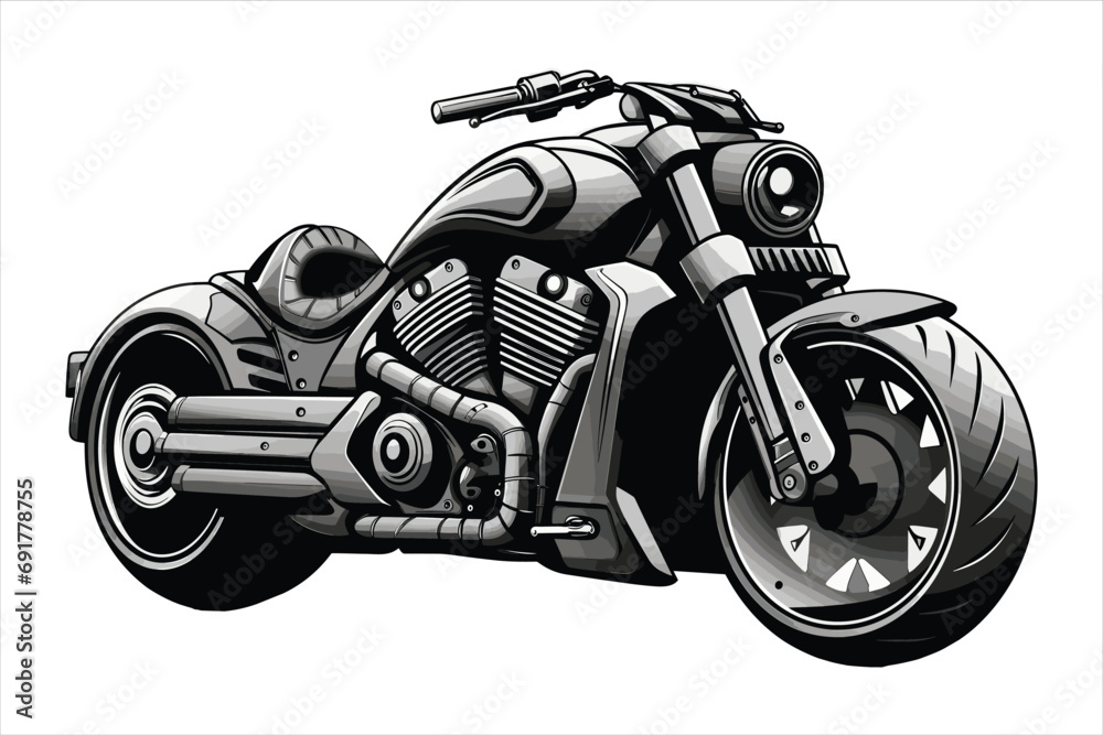 Chopper customizations vector motorcycle illustrations Chopper customizations vector motorcycle illustrations