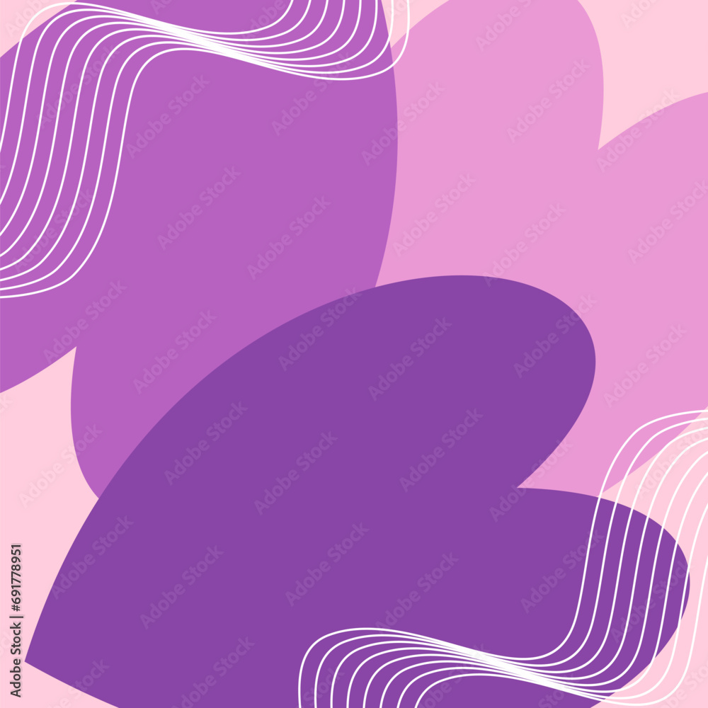 purple abstract background with heart icon. vector for poster, greeting card, social media, banner.
