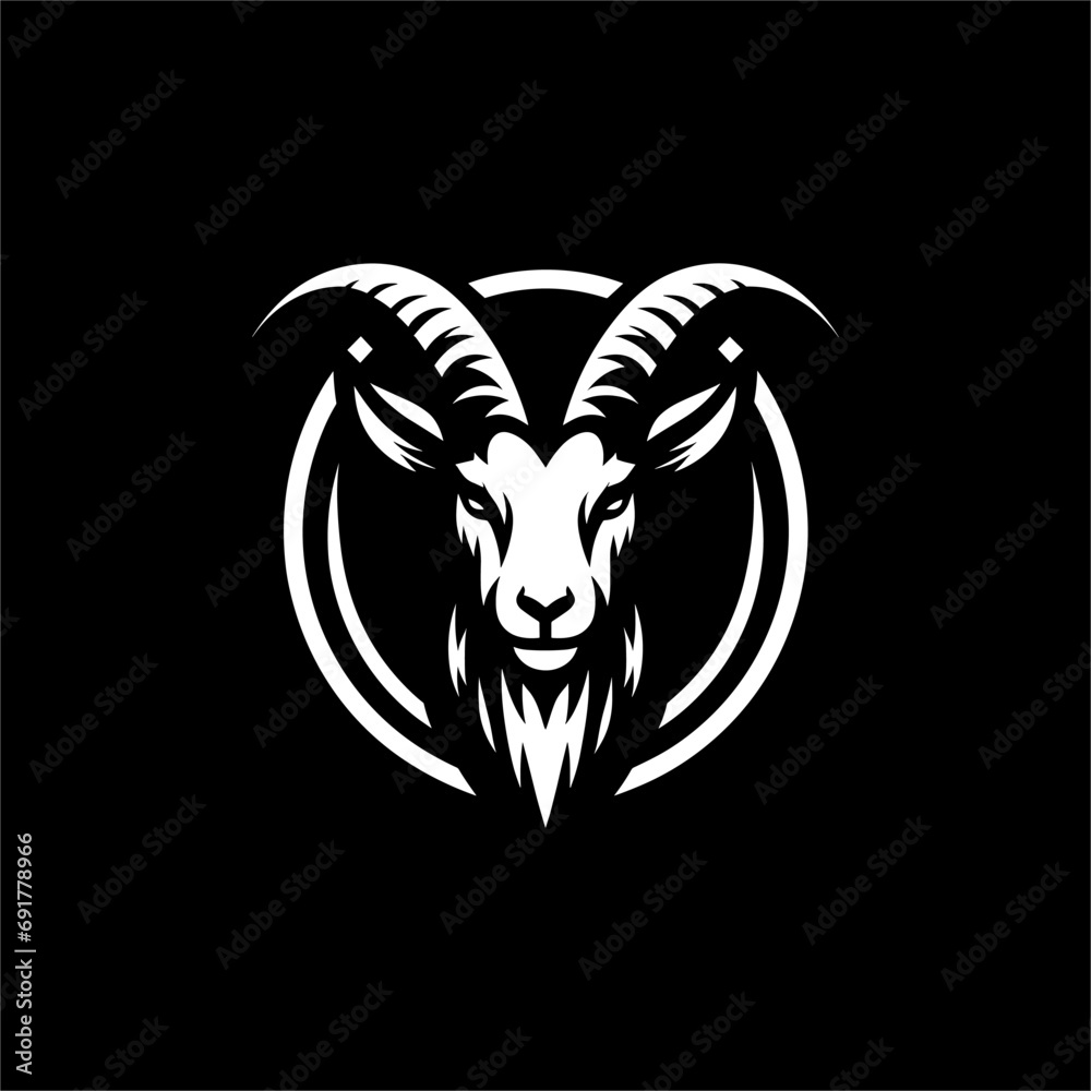 goat head logo design, premium logo design