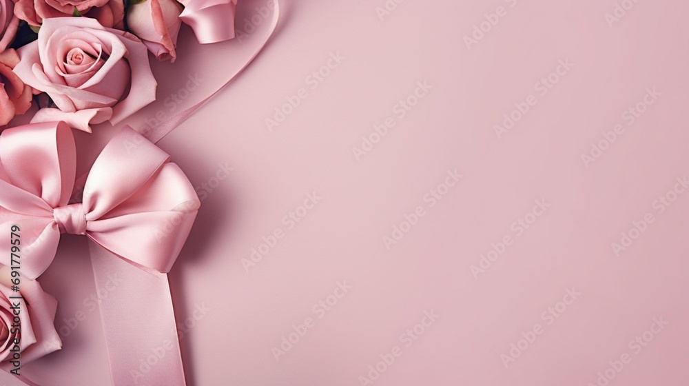 pink rose with ribbon pink rose with ribbon