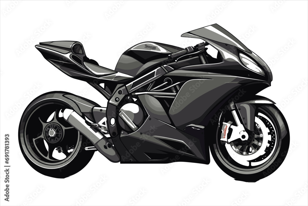 Chopper customizations vector motorcycle illustrations