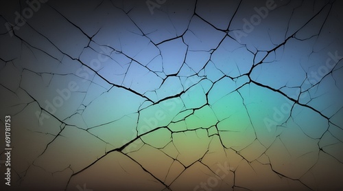 Cracked paint on the wall. 3 d illustration - abstract colorful rainbow background. Best design for your ad  poster  flyer. Abstract texture background