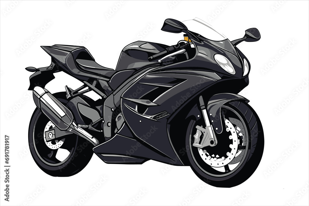 Chopper customizations vector motorcycle illustrations