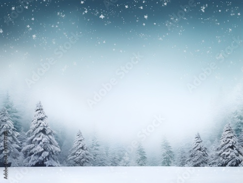 Winter snowy background © Ai