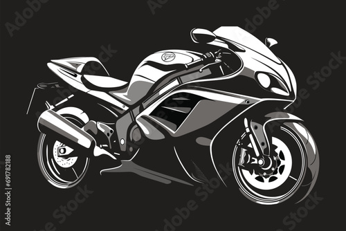 Chopper customizations vector motorcycle illustrations