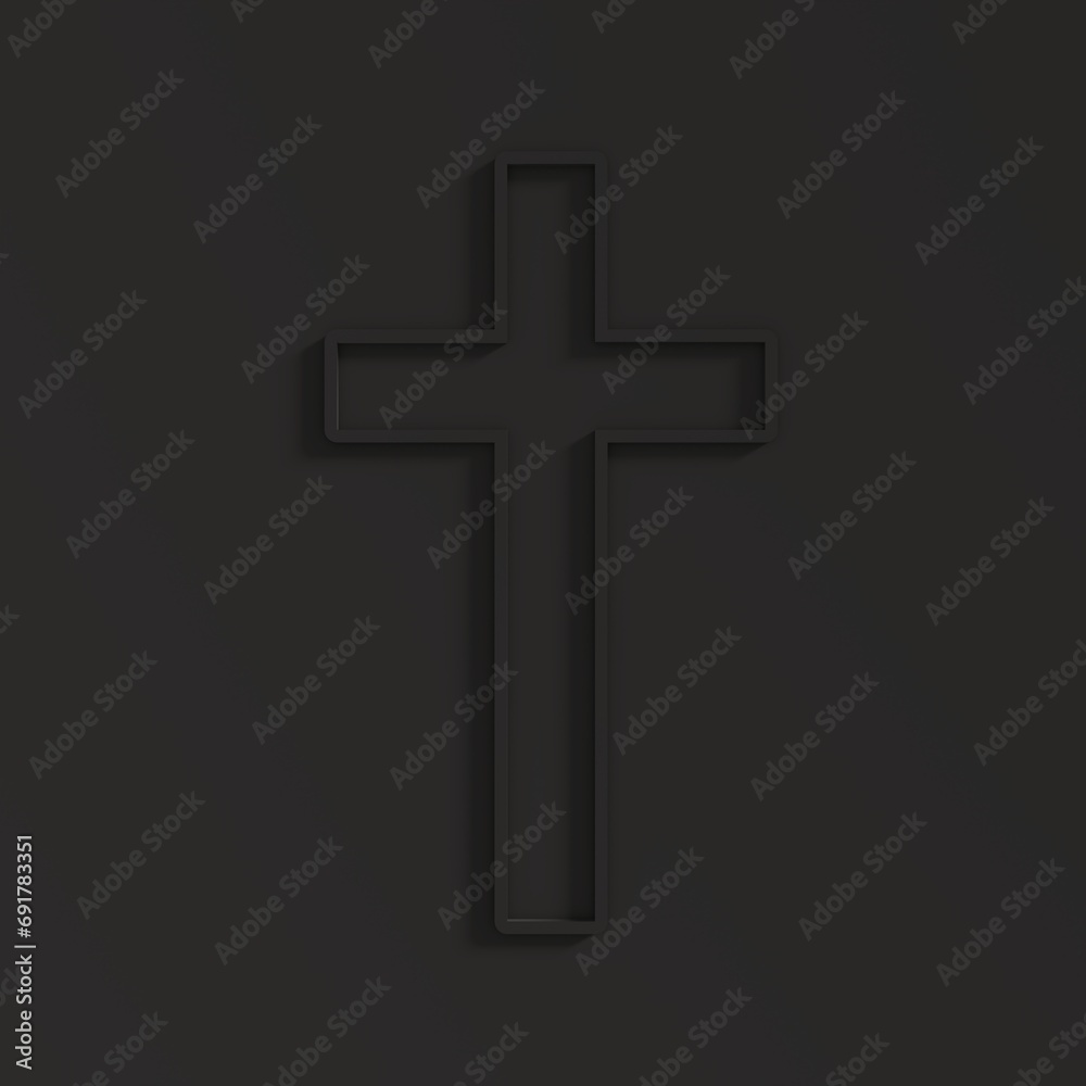 Christian cross. Religion concept illustration. 3D render