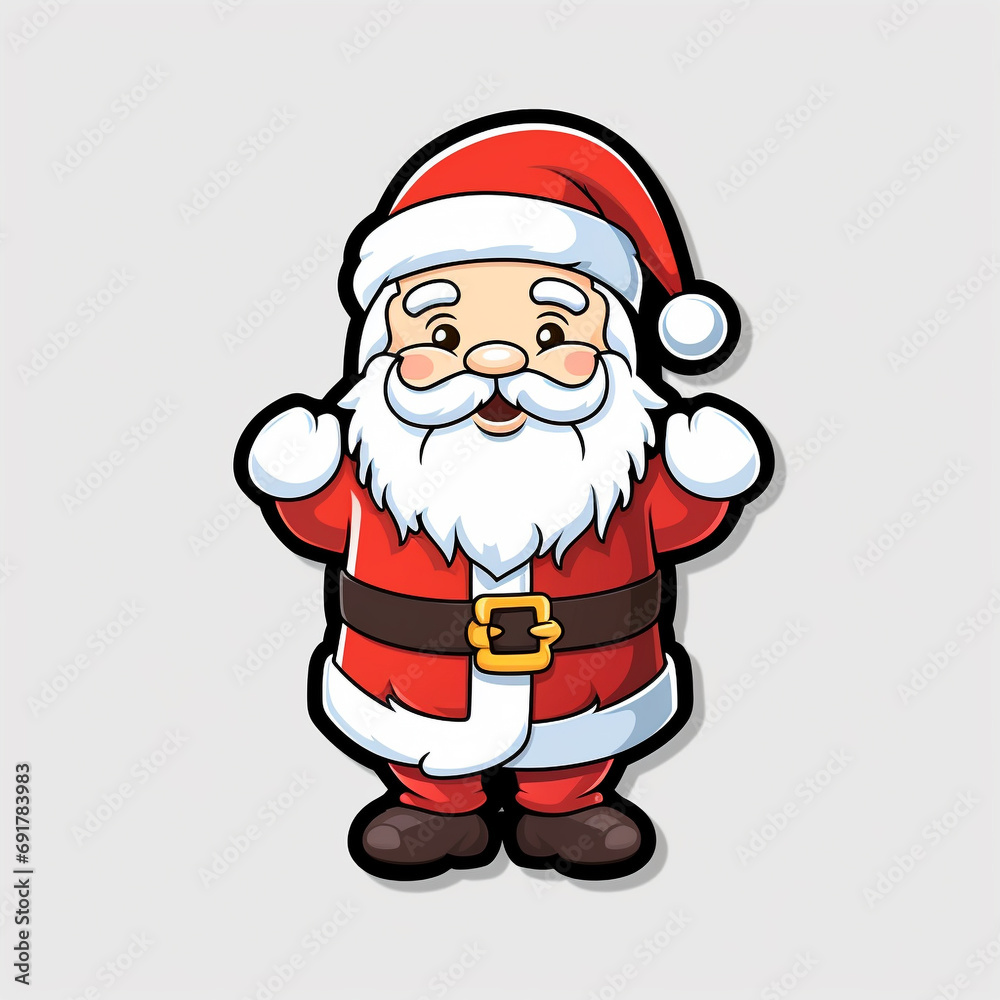 Santa claus illustration, Christmas, sticker concept Santa claus illustration, Christmas, sticker concept