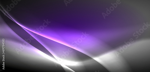 Neon-lit waves surge across background, mesmerizing dance of luminescence and motion. Dynamic backdrop captures essence of energy and modern aesthetics
