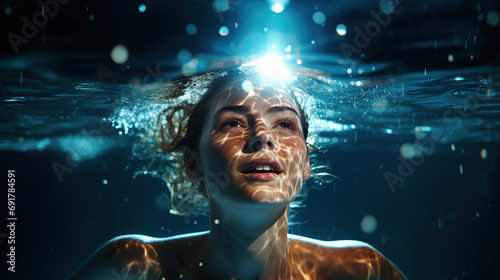 portrait of a woman underwater  © iwaart