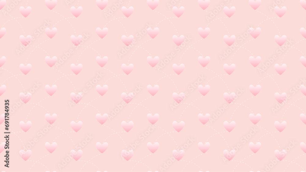 Pink heart seamless pattern pastel color background design. Vector illustration